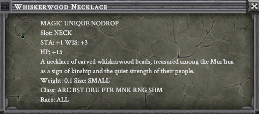 WHISKERWOOD NECKLACE item card